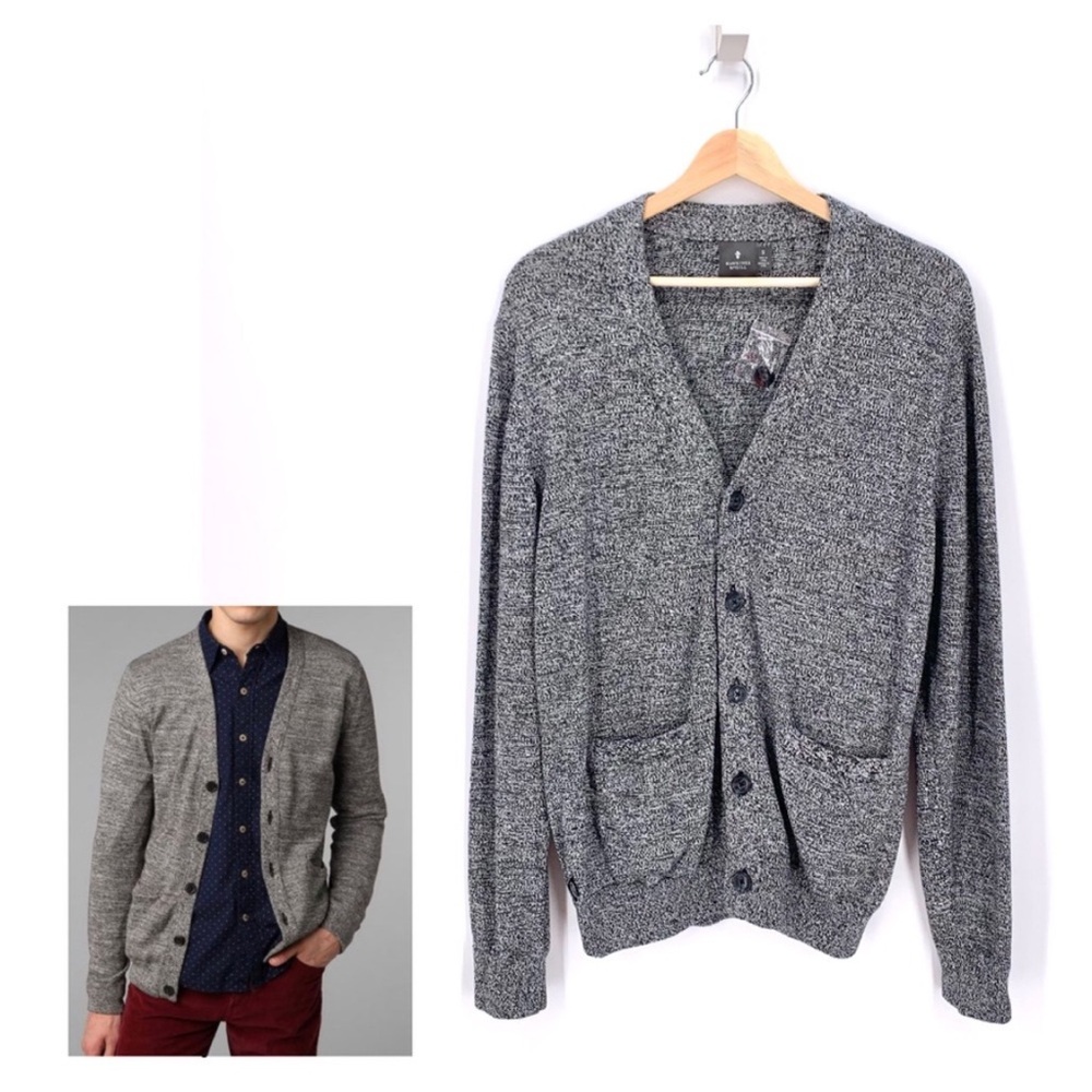 Urban Outfitters Hawkings McGill Gray Marled Grandpa Cardigan Size Small